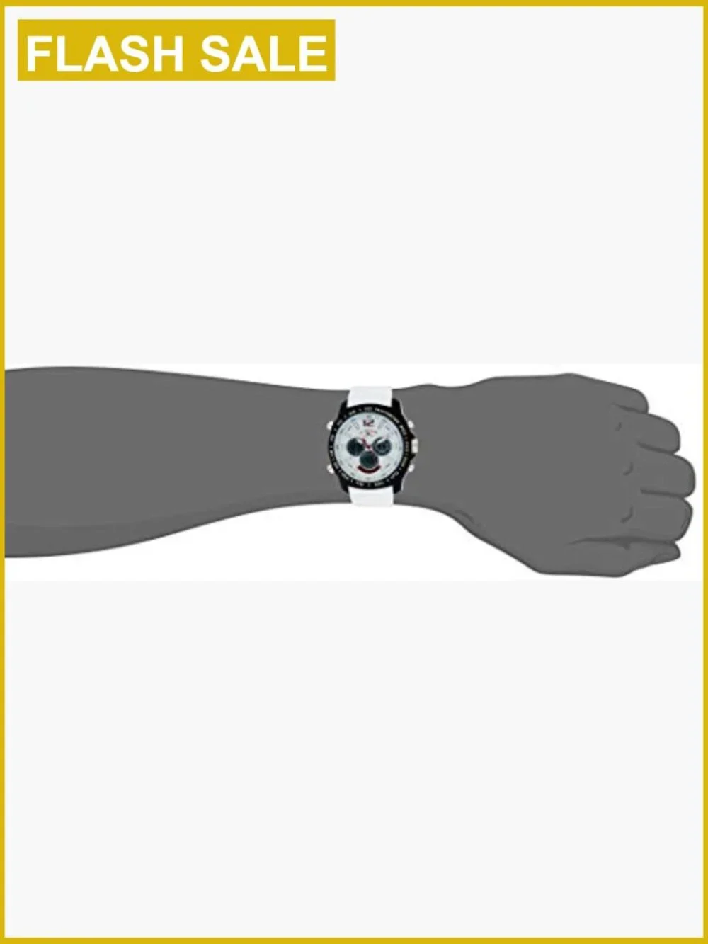 Men's Chronograph Sport Watch Ana-Digital Silicone Strap